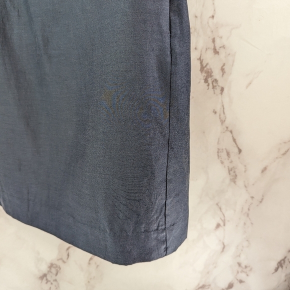 COS Dress Womens 4 Small Blue Shift Mock Neck Pockets Cupro Tunic Short Mini - Picture 4 of 11